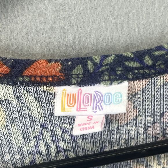 LuLaRoe Sarah Cardigan Open Front Long Duster Blue Yellow Orange Floral Small - Picture 9 of 11